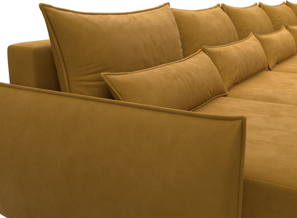 Изображение товара Диван П-образный Лига Диванов Лига-051 НПБ МегаЛонг / 128743 (велюр Brut 10 желтый)