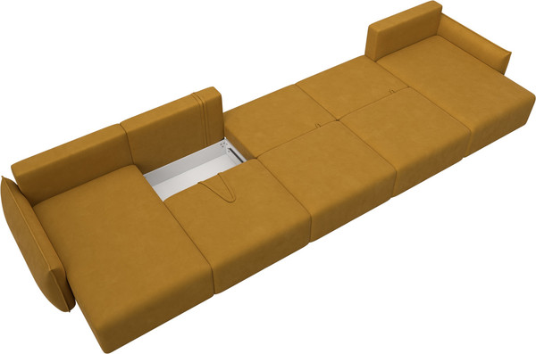 Изображение товара Диван П-образный Лига Диванов Лига-051 НПБ МегаЛонг / 128743 (велюр Brut 10 желтый)