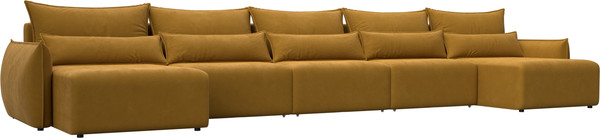 Изображение товара Диван П-образный Лига Диванов Лига-051 НПБ МегаЛонг / 128743 (велюр Brut 10 желтый)