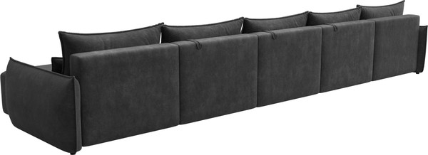 Изображение товара Диван П-образный Лига Диванов Лига-051 НПБ МегаЛонг / 128744 (велюр Brut 16 темно-серый)
