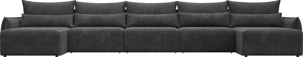 Изображение товара Диван П-образный Лига Диванов Лига-051 НПБ МегаЛонг / 128744 (велюр Brut 16 темно-серый)