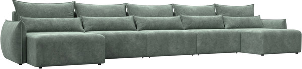 Изображение товара Диван П-образный Лига Диванов Лига-051 НПБ МегаЛонг / 128745 (велюр Brut 08 зеленый)
