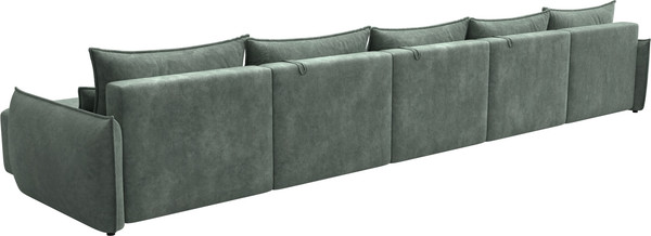 Изображение товара Диван П-образный Лига Диванов Лига-051 НПБ МегаЛонг / 128745 (велюр Brut 08 зеленый)