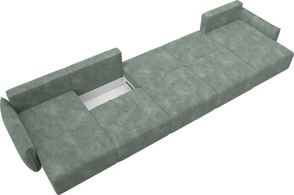 Изображение товара Диван П-образный Лига Диванов Лига-051 НПБ МегаЛонг / 128745 (велюр Brut 08 зеленый)