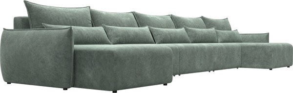 Изображение товара Диван П-образный Лига Диванов Лига-051 НПБ МегаЛонг / 128745 (велюр Brut 08 зеленый)