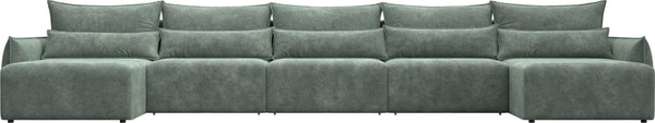 Изображение товара Диван П-образный Лига Диванов Лига-051 НПБ МегаЛонг / 128745 (велюр Brut 08 зеленый)