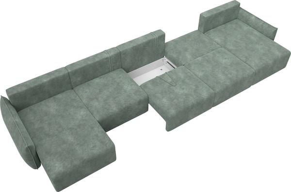 Изображение товара Диван П-образный Лига Диванов Лига-051 НПБ МегаЛонг / 128745 (велюр Brut 08 зеленый)