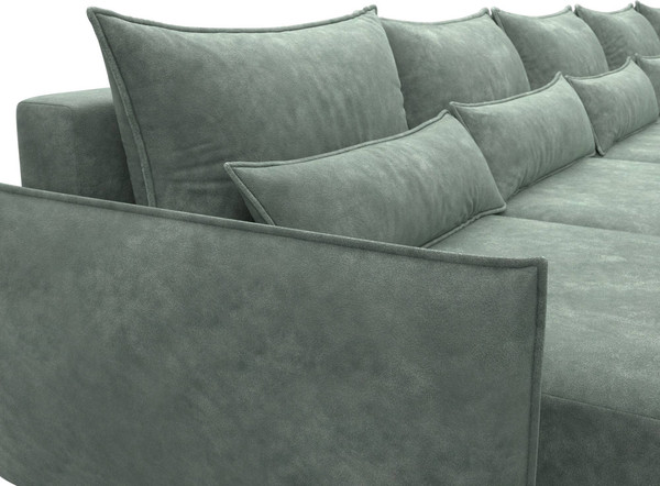 Изображение товара Диван П-образный Лига Диванов Лига-051 НПБ МегаЛонг / 128745 (велюр Brut 08 зеленый)