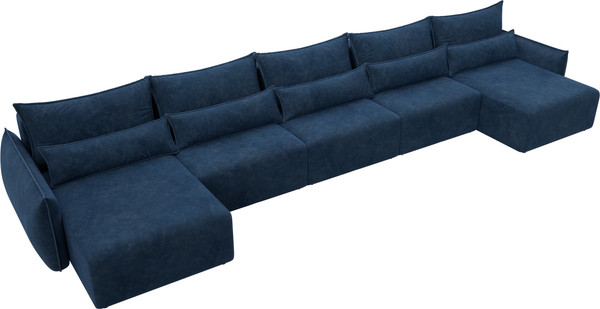 Изображение товара Диван П-образный Лига Диванов Лига-051 НПБ МегаЛонг / 128746 (велюр Brut 11 синий)