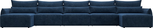 Изображение товара Диван П-образный Лига Диванов Лига-051 НПБ МегаЛонг / 128746 (велюр Brut 11 синий)