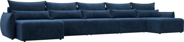 Изображение товара Диван П-образный Лига Диванов Лига-051 НПБ МегаЛонг / 128746 (велюр Brut 11 синий)