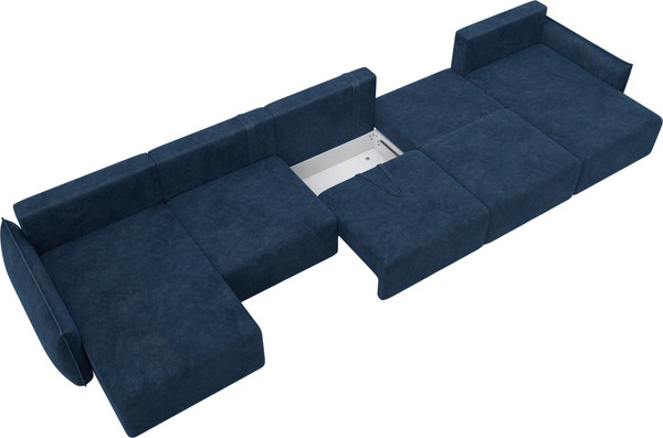 Изображение товара Диван П-образный Лига Диванов Лига-051 НПБ МегаЛонг / 128746 (велюр Brut 11 синий)