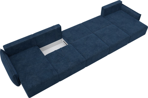 Изображение товара Диван П-образный Лига Диванов Лига-051 НПБ МегаЛонг / 128746 (велюр Brut 11 синий)