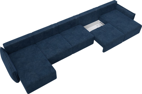Изображение товара Диван П-образный Лига Диванов Лига-051 НПБ МегаЛонг / 128746 (велюр Brut 11 синий)