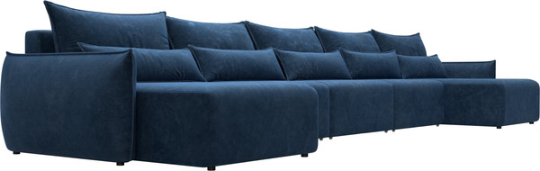 Изображение товара Диван П-образный Лига Диванов Лига-051 НПБ МегаЛонг / 128746 (велюр Brut 11 синий)