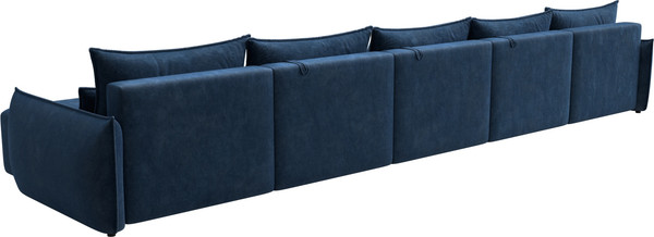 Изображение товара Диван П-образный Лига Диванов Лига-051 НПБ МегаЛонг / 128746 (велюр Brut 11 синий)