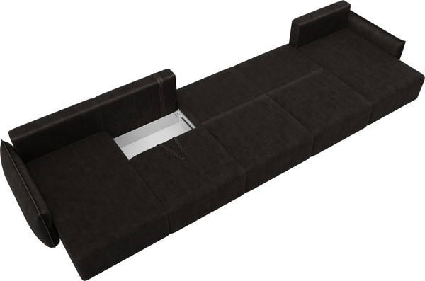 Изображение товара Диван П-образный Лига Диванов Лига-051 НПБ МегаЛонг / 128747 (велюр Brut 17 коричневый)