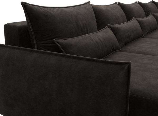 Изображение товара Диван П-образный Лига Диванов Лига-051 НПБ МегаЛонг / 128747 (велюр Brut 17 коричневый)