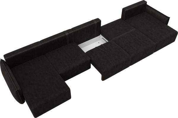 Изображение товара Диван П-образный Лига Диванов Лига-051 НПБ МегаЛонг / 128747 (велюр Brut 17 коричневый)