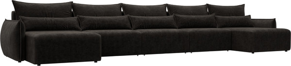 Изображение товара Диван П-образный Лига Диванов Лига-051 НПБ МегаЛонг / 128747 (велюр Brut 17 коричневый)