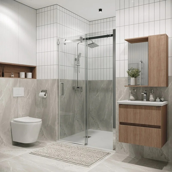 Изображение товара Душевая дверь Grossman Classic 100.K33.04.150.10.00 150х195 (хром/стекло прозрачное)