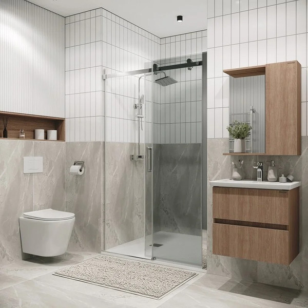 Изображение товара Душевая дверь Grossman Classic 100.K33.04.150.10.00 150х195 (хром/стекло прозрачное)