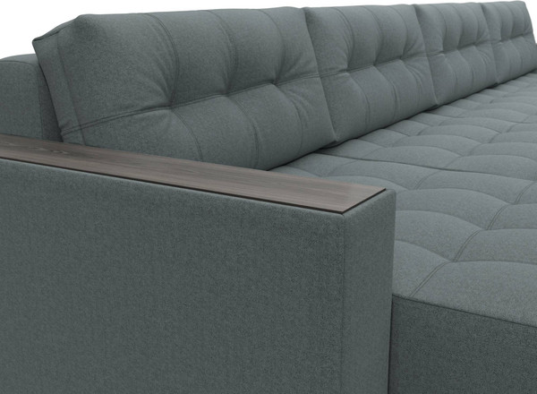 Изображение товара Диван П-образный Лига Диванов Лига-049 НПБ Лонг с декором (рогожка амур 07 серый)