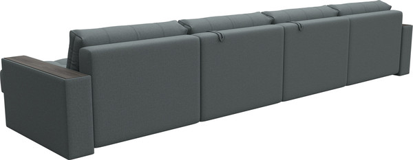 Изображение товара Диван П-образный Лига Диванов Лига-049 НПБ Лонг с декором (рогожка амур 07 серый)