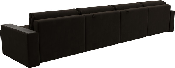 Изображение товара Диван П-образный Лига Диванов Лига-049 НПБ Лонг с декором (велюр Seven 727 коричневый)