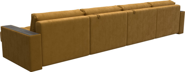 Изображение товара Диван П-образный Лига Диванов Лига-049 НПБ Лонг с декором (велюр Brut 10 желтый)