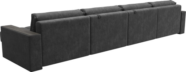 Изображение товара Диван П-образный Лига Диванов Лига-049 НПБ Лонг с декором (велюр Brut 16 темно-серый)