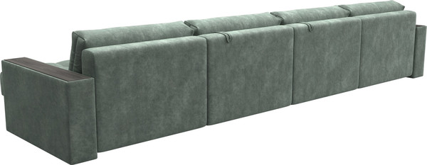 Изображение товара Диван П-образный Лига Диванов Лига-049 НПБ Лонг с декором (велюр Brut 08 зеленый)
