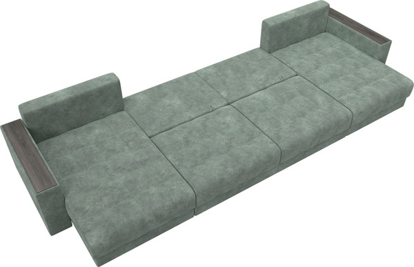 Изображение товара Диван П-образный Лига Диванов Лига-049 НПБ Лонг с декором (велюр Brut 08 зеленый)