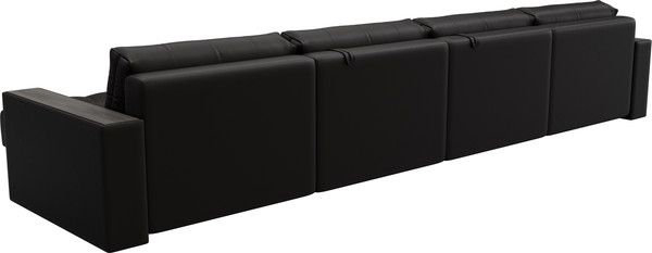 Изображение товара Диван П-образный Лига Диванов Лига-049 НПБ Лонг с декором (экокожа Grifon 12 коричневый)