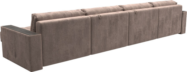 Изображение товара Диван П-образный Лига Диванов Лига-049 НПБ Лонг с декором (велюр Tower 05 бежевый)