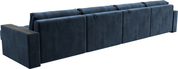 Изображение товара Диван П-образный Лига Диванов Лига-049 НПБ Лонг с декором (велюр Tower 13 синий)