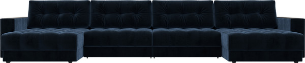 Изображение товара Диван П-образный Лига Диванов Лига-049 НПБ Лонг с декором (велюр Tower 13 синий)