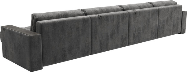 Изображение товара Диван П-образный Лига Диванов Лига-049 НПБ Лонг с декором (велюр Tower 10 серый)