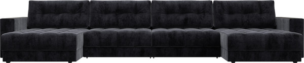 Изображение товара Диван П-образный Лига Диванов Лига-049 НПБ Лонг с декором (велюр Tower 11 темно-серый)