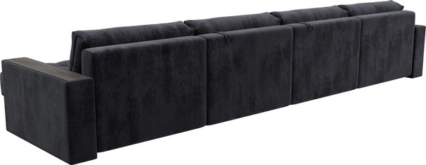 Изображение товара Диван П-образный Лига Диванов Лига-049 НПБ Лонг с декором (велюр Tower 11 темно-серый)