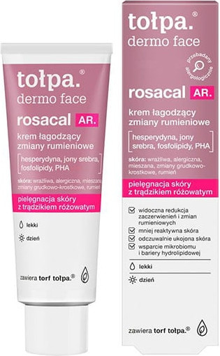 Изображение товара Крем для лица Tolpa Dermo Face Rosacal AR успокаивающий от эритемы легкий дневной (40мл)
