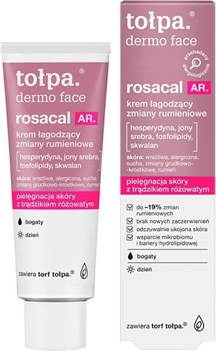 Изображение товара Крем для лица Tolpa Dermo Face Rosacal AR успокаивающий от эритемы насыщенный дневн. (40мл)