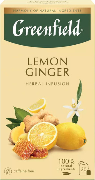 Изображение товара Чайный напиток GREENFIELD Lemon Ginger (20пак)