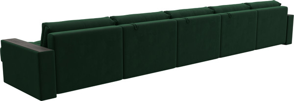Изображение товара Диван П-образный Лига Диванов Лига-049 НПБ МегаЛонг с декором (велюр Seven 626 зеленый)