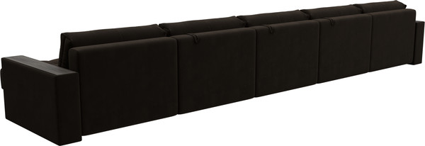 Изображение товара Диван П-образный Лига Диванов Лига-049 НПБ МегаЛонг с декором (велюр Seven 727 коричневый)