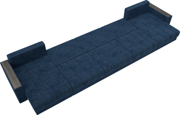 Изображение товара Диван П-образный Лига Диванов Лига-049 НПБ МегаЛонг с декором (велюр Brut 11 синий)