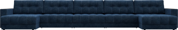 Изображение товара Диван П-образный Лига Диванов Лига-049 НПБ МегаЛонг с декором (велюр Brut 11 синий)