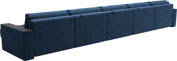 Изображение товара Диван П-образный Лига Диванов Лига-049 НПБ МегаЛонг с декором (велюр Brut 11 синий)