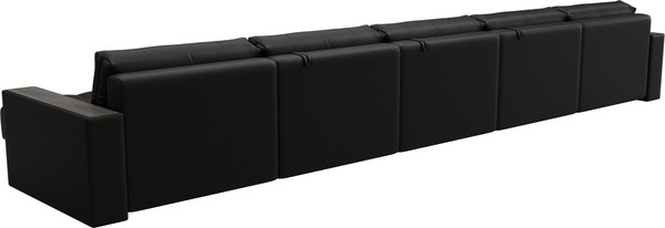 Изображение товара Диван П-образный Лига Диванов Лига-049 НПБ МегаЛонг с декором (экокожа Grifon 12 коричневый)