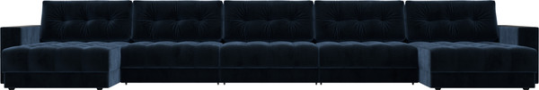 Изображение товара Диван П-образный Лига Диванов Лига-049 НПБ МегаЛонг с декором (велюр Tower 13 синий)